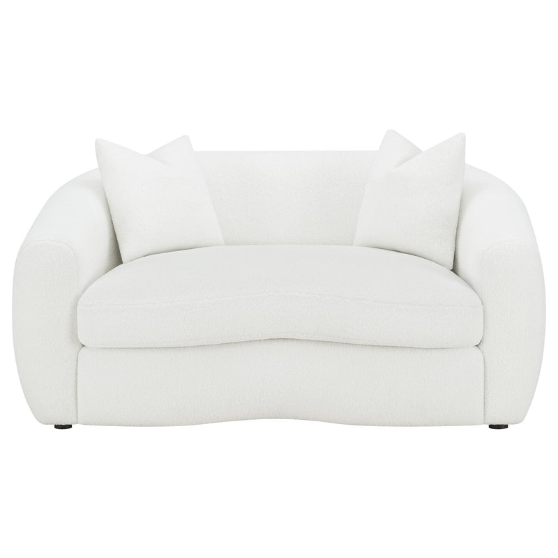 Coaster Furniture Isabella 509872 Upholstered Tight Back Loveseat - White IMAGE 2