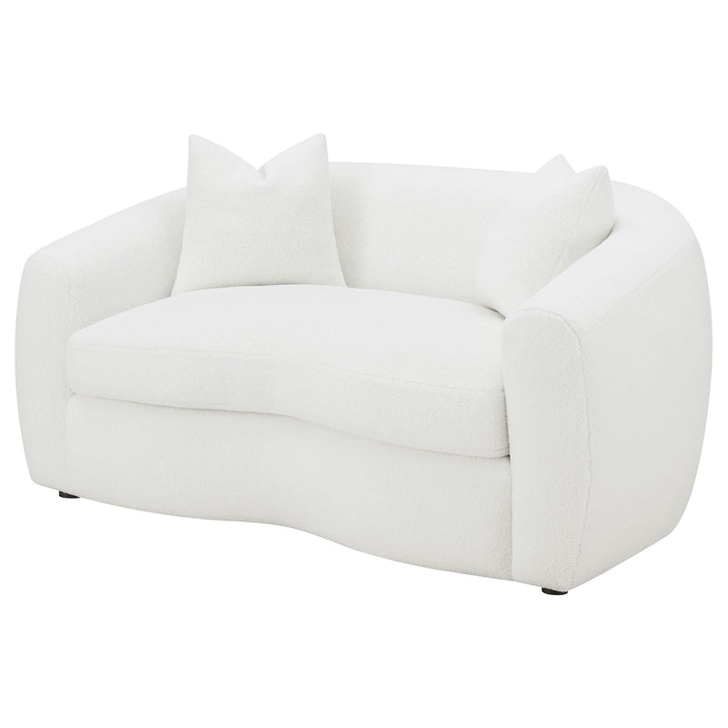 Coaster Furniture Isabella 509872 Upholstered Tight Back Loveseat - White IMAGE 3