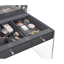 Coaster Furniture Afshan 935923 3-Drawer Vanity Desk with Lighting Mirror Grey High Gloss IMAGE 4