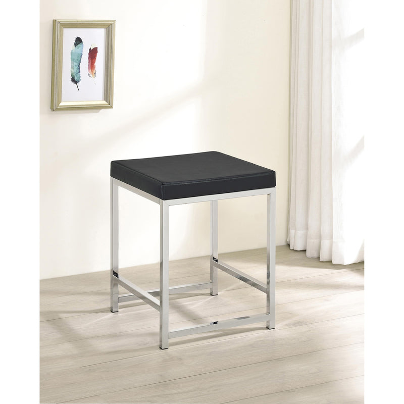 Coaster Furniture Afshan 935924 Upholstered Square Padded Cushion Vanity Stool IMAGE 2