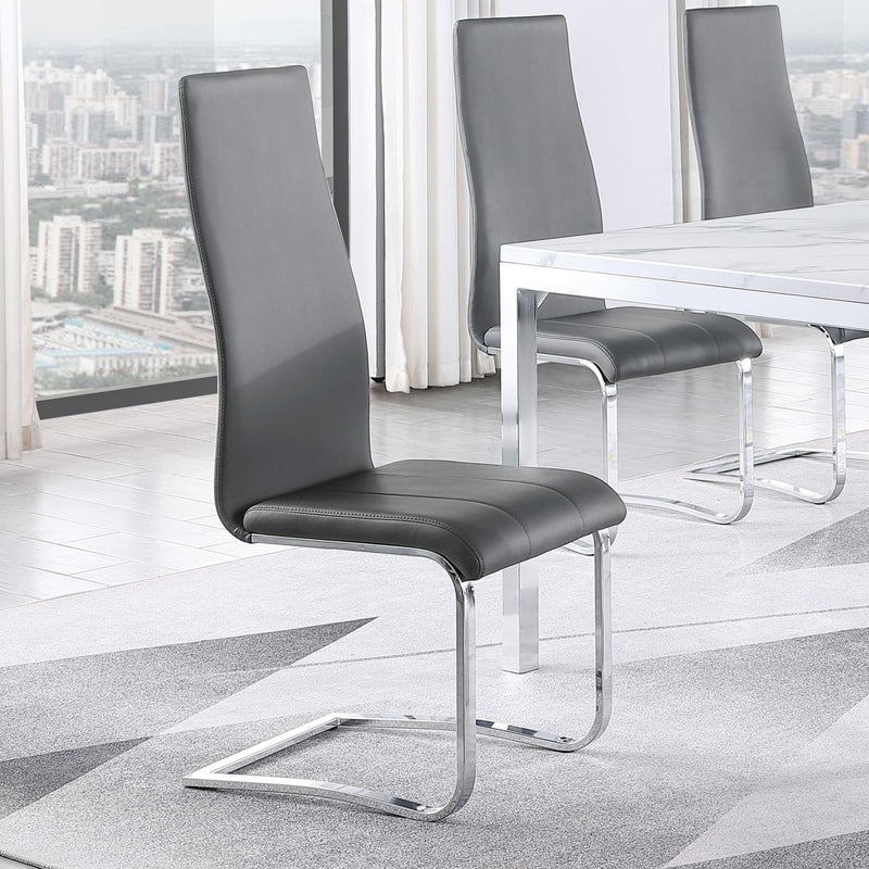 Coaster Furniture Montclair 100515GRY Upholstered High Back Side Chairs - Grey/Chrome IMAGE 2