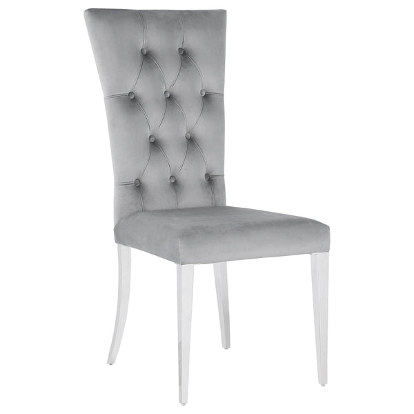 Coaster Furniture Kerwin 111103 Tufted Upholstered Side Chair - Grey/Chrome IMAGE 1