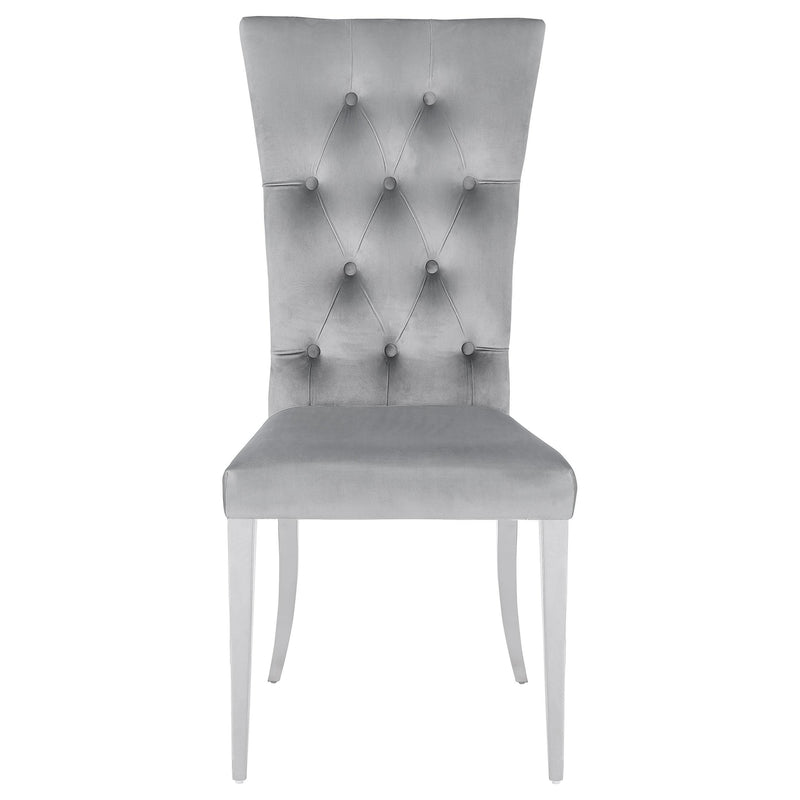 Coaster Furniture Kerwin 111103 Tufted Upholstered Side Chair - Grey/Chrome IMAGE 2