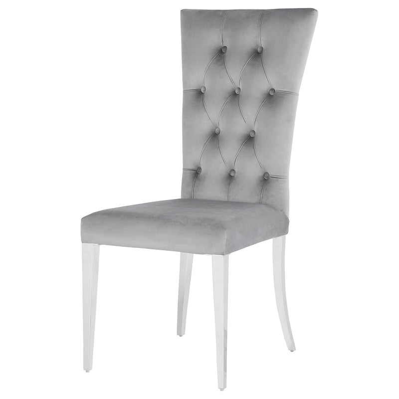 Coaster Furniture Kerwin 111103 Tufted Upholstered Side Chair - Grey/Chrome IMAGE 3