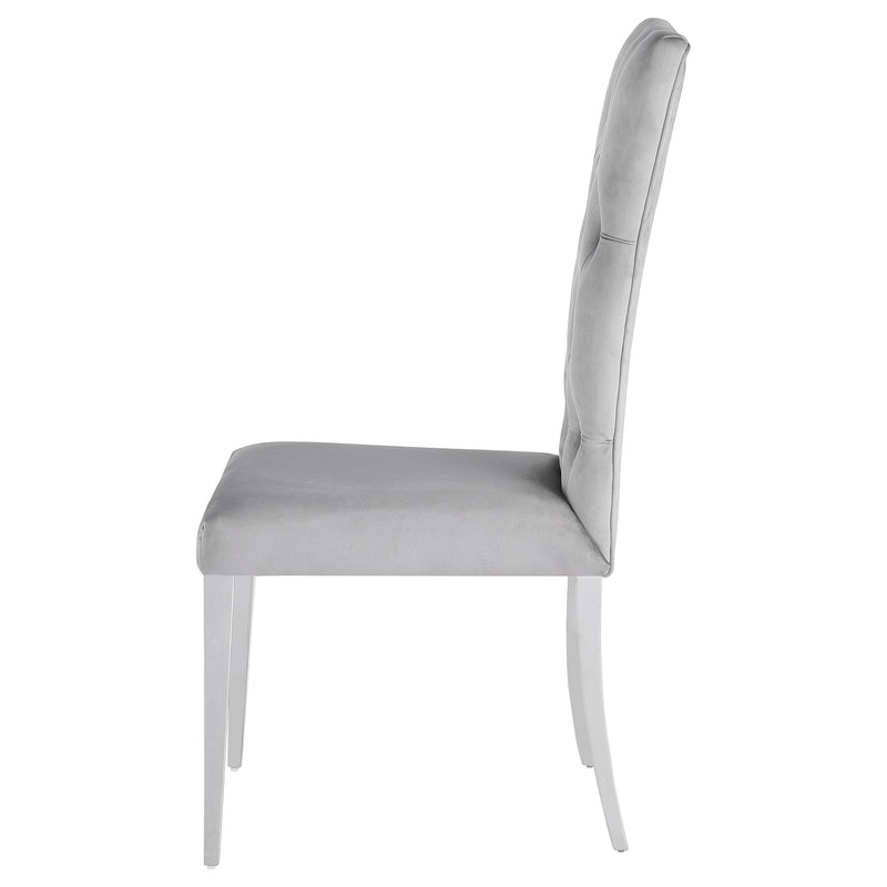 Coaster Furniture Kerwin 111103 Tufted Upholstered Side Chair - Grey/Chrome IMAGE 4