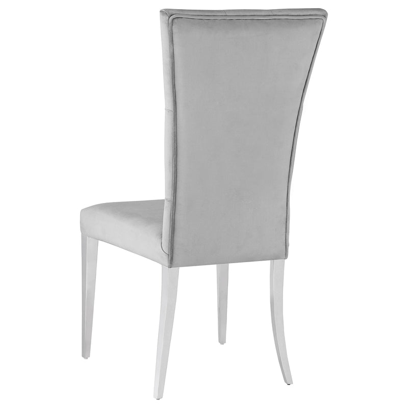 Coaster Furniture Kerwin 111103 Tufted Upholstered Side Chair - Grey/Chrome IMAGE 5