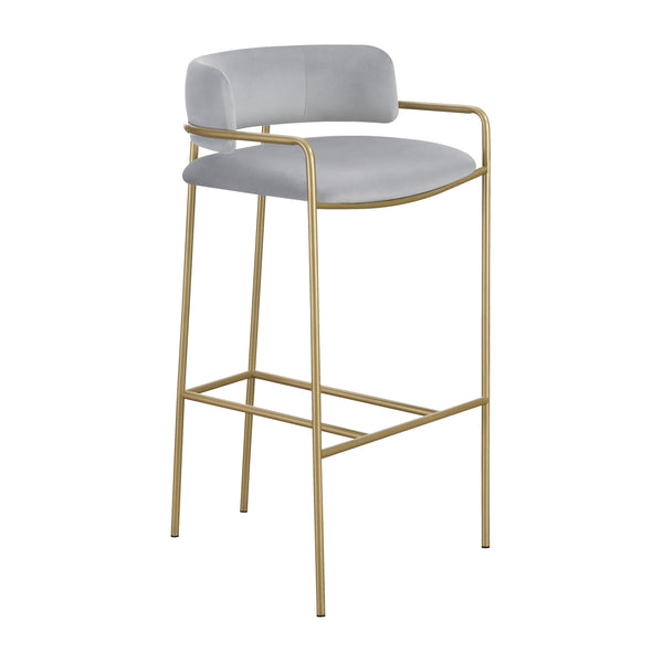 Coaster Furniture Comstock 182160 Upholstered Low Back Stool - Grey/Gold IMAGE 1
