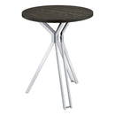 Coaster Furniture Edgerton 183131 Round Wood Top Bar Table - Dark Oak/Chrome IMAGE 2