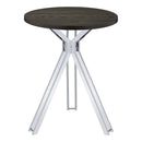 Coaster Furniture Edgerton 183131 Round Wood Top Bar Table - Dark Oak/Chrome IMAGE 3