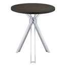Coaster Furniture Edgerton 183131 Round Wood Top Bar Table - Dark Oak/Chrome IMAGE 4