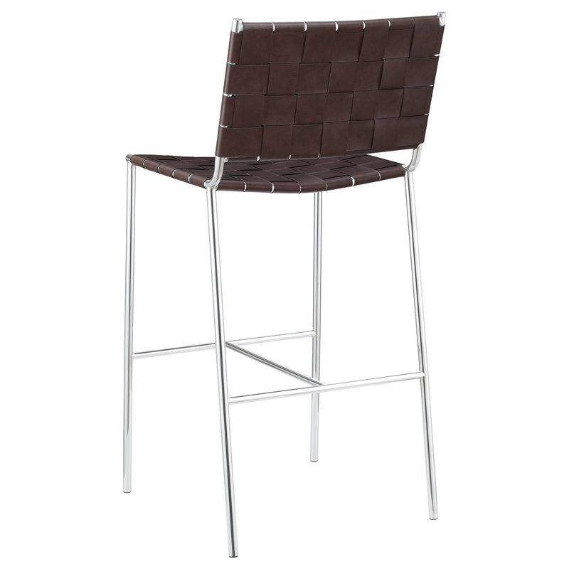 Coaster Furniture Adelaide 183584 Upholstered Bar Stool with Open Back - Brown/Chrome IMAGE 5