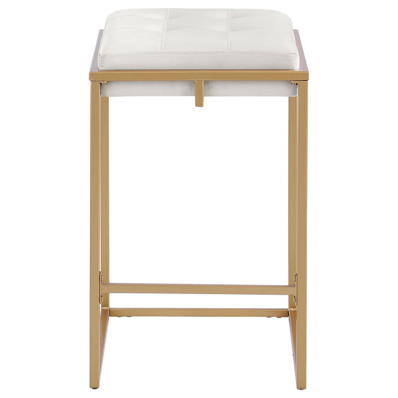 Coaster Furniture Nadia 183645 Square Padded Seat Counter Height Stool - Beige/Gold IMAGE 2