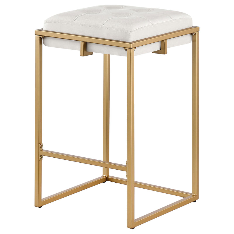 Coaster Furniture Nadia 183645 Square Padded Seat Counter Height Stool - Beige/Gold IMAGE 3