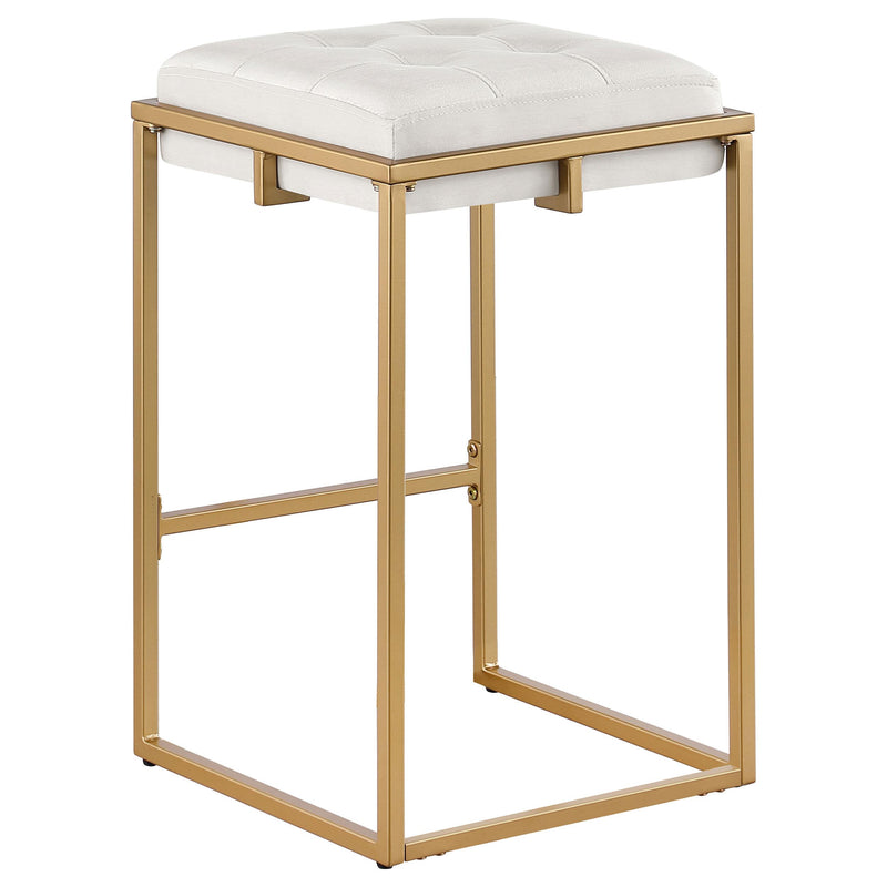 Coaster Furniture Nadia 183645 Square Padded Seat Counter Height Stool - Beige/Gold IMAGE 5