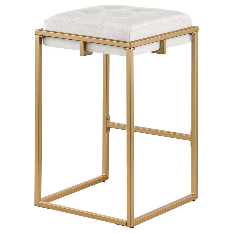 Coaster Furniture Nadia 183645 Square Padded Seat Counter Height Stool - Beige/Gold IMAGE 6