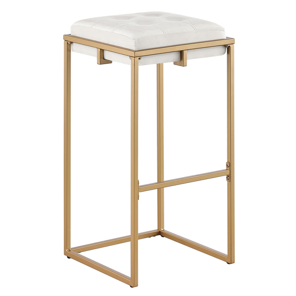 Coaster Furniture Nadia 183646 Square Padded Seat Bar Stool - Beige/Gold IMAGE 1
