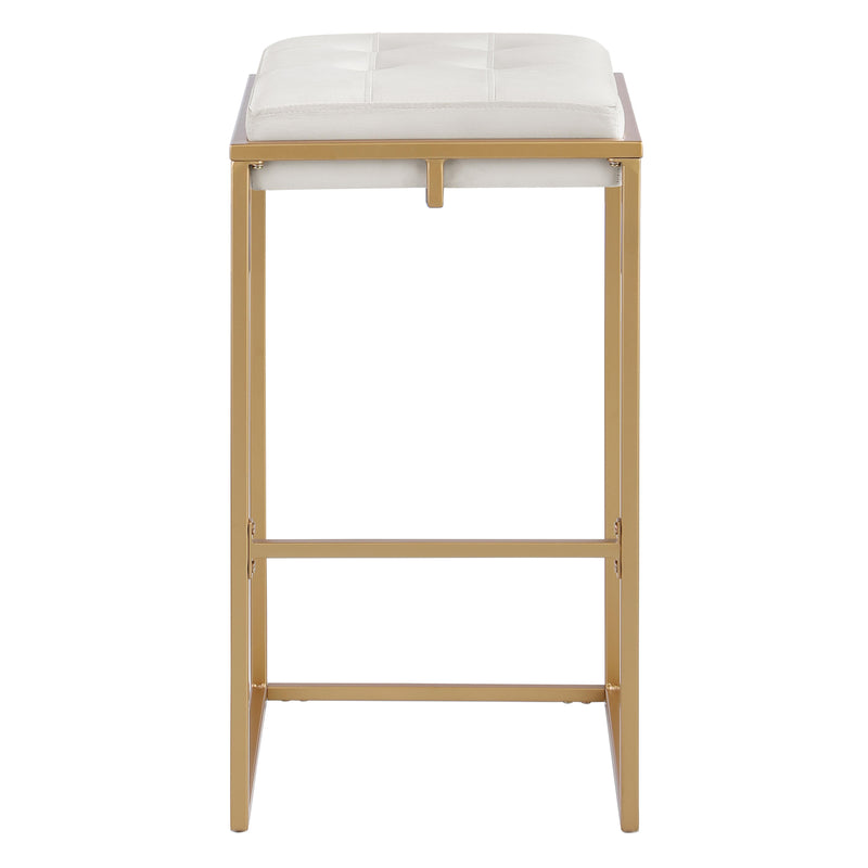 Coaster Furniture Nadia 183646 Square Padded Seat Bar Stool - Beige/Gold IMAGE 2