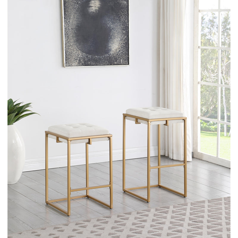 Coaster Furniture Nadia 183646 Square Padded Seat Bar Stool - Beige/Gold IMAGE 6