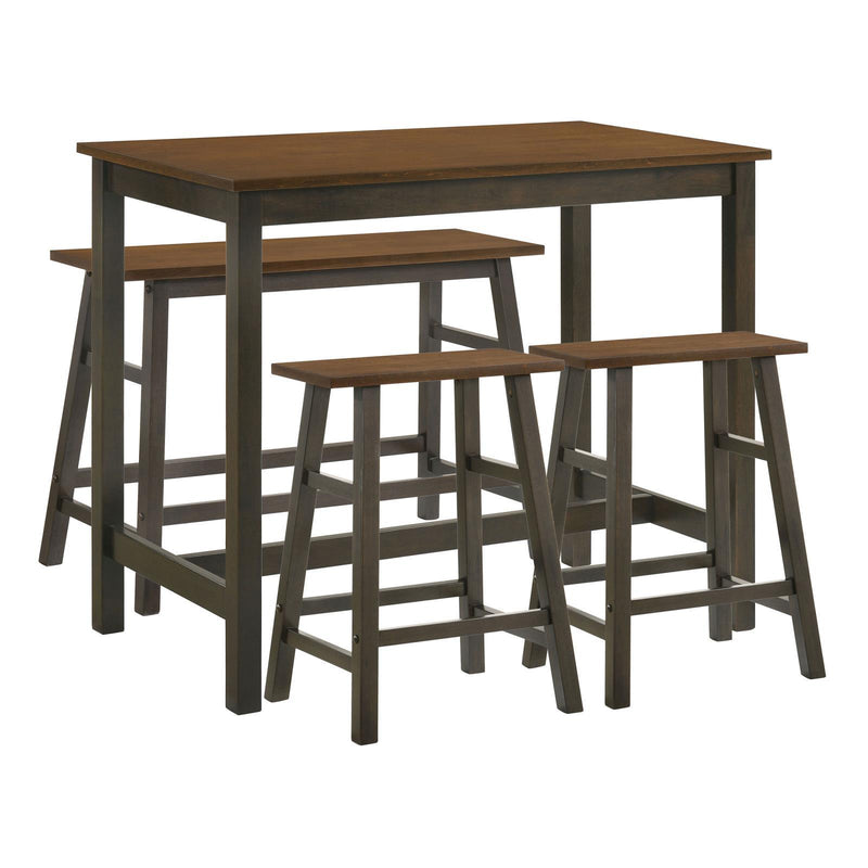 Coaster Furniture Connie 192090 4-Piece Counter Height Set - Chestnut/Dark Brown IMAGE 1