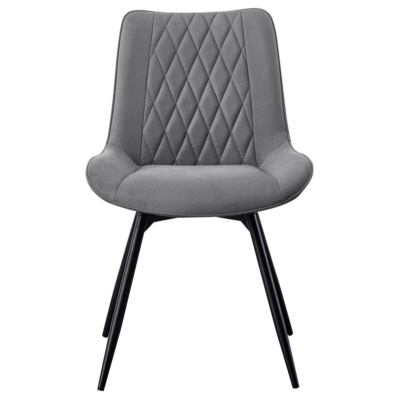 Coaster Furniture Diggs 193312 Upholstered Tufted Swivel Dining Chairs - Grey/Gunmetal IMAGE 2