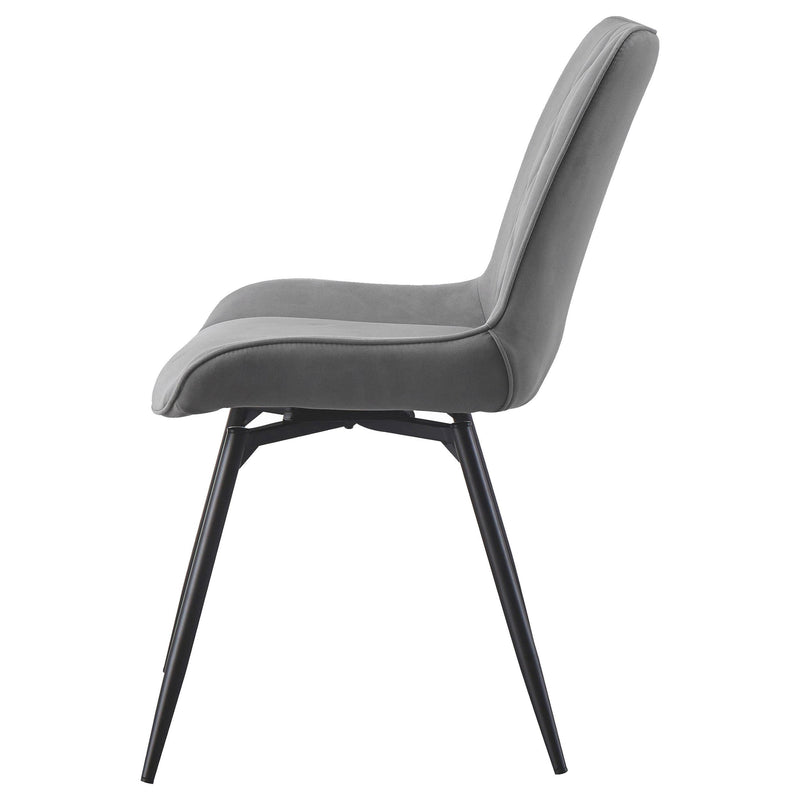 Coaster Furniture Diggs 193312 Upholstered Tufted Swivel Dining Chairs - Grey/Gunmetal IMAGE 4