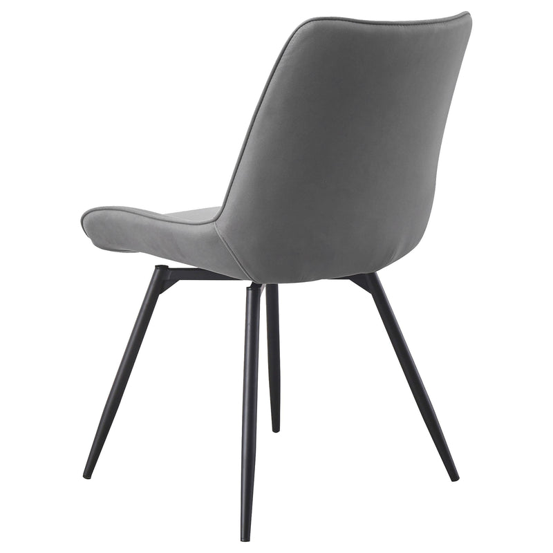 Coaster Furniture Diggs 193312 Upholstered Tufted Swivel Dining Chairs - Grey/Gunmetal IMAGE 5