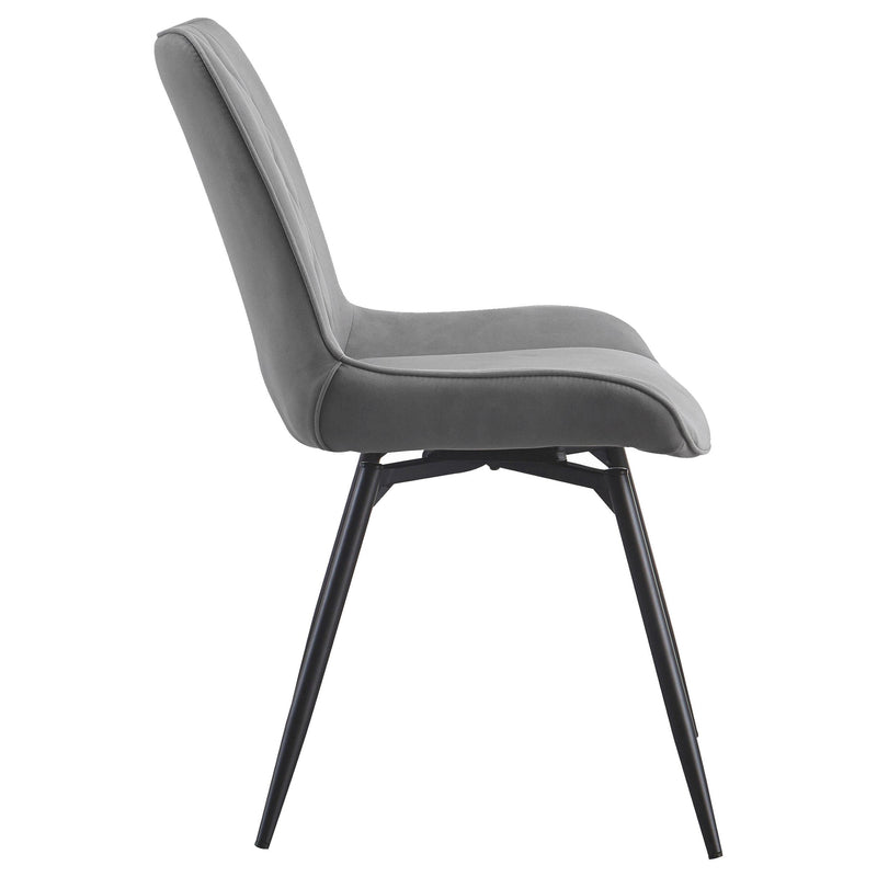 Coaster Furniture Diggs 193312 Upholstered Tufted Swivel Dining Chairs - Grey/Gunmetal IMAGE 8