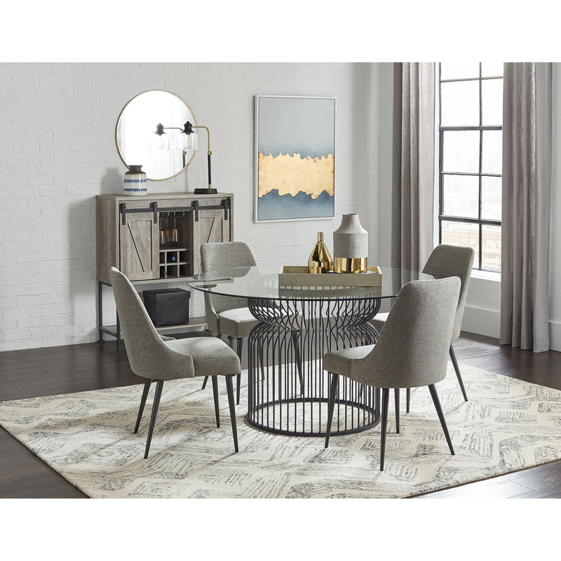 Coaster Furniture Granvia 193511BG Round Dining Table with Clear Glass Top - Gunmetal IMAGE 2