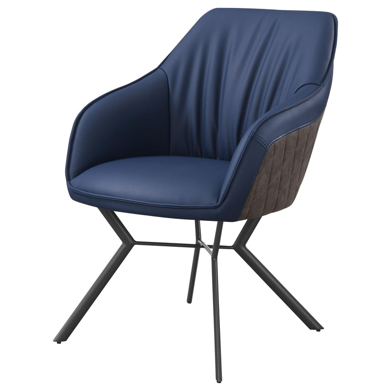 Coaster Furniture Trevon 193722 Upholstered Tufted Side Chair - Blue/Brown IMAGE 3
