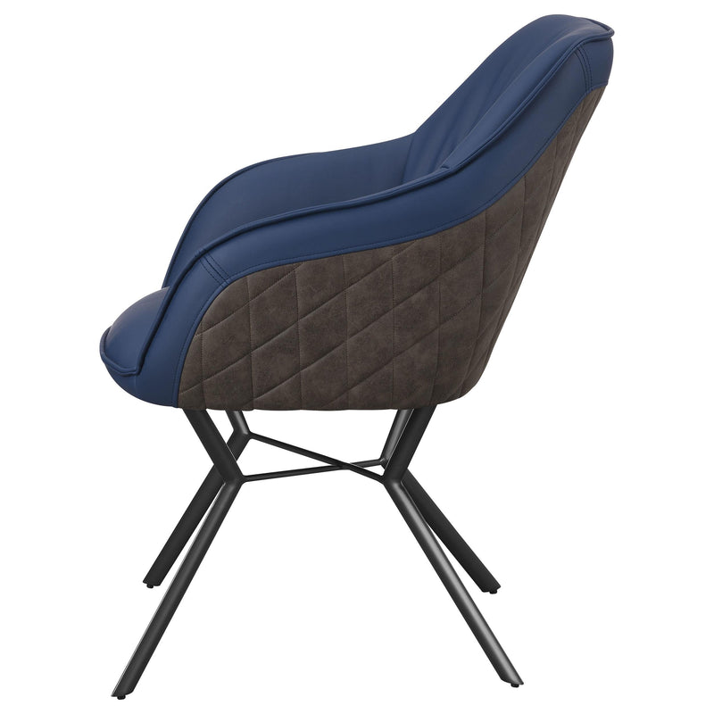 Coaster Furniture Trevon 193722 Upholstered Tufted Side Chair - Blue/Brown IMAGE 4