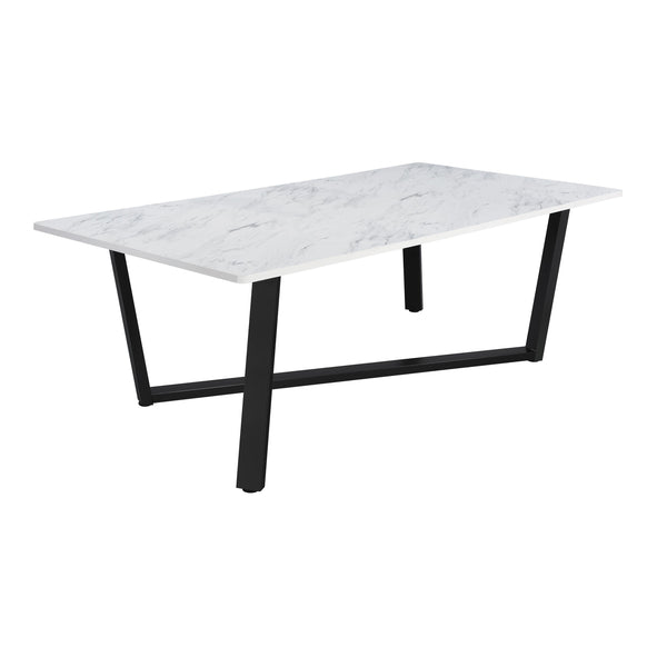 Coaster Furniture Mayer 193781 Rectangular Dining Table - Faux White Marble/Gunmetal IMAGE 1