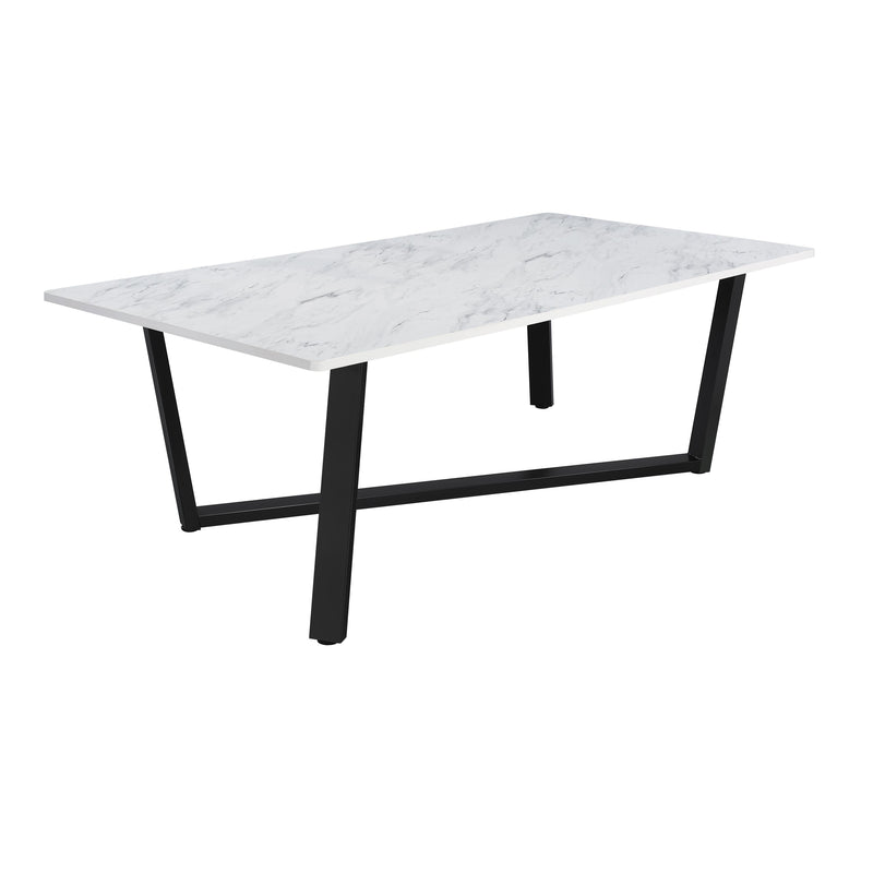 Coaster Furniture Mayer 193781 Rectangular Dining Table - Faux White Marble/Gunmetal IMAGE 1