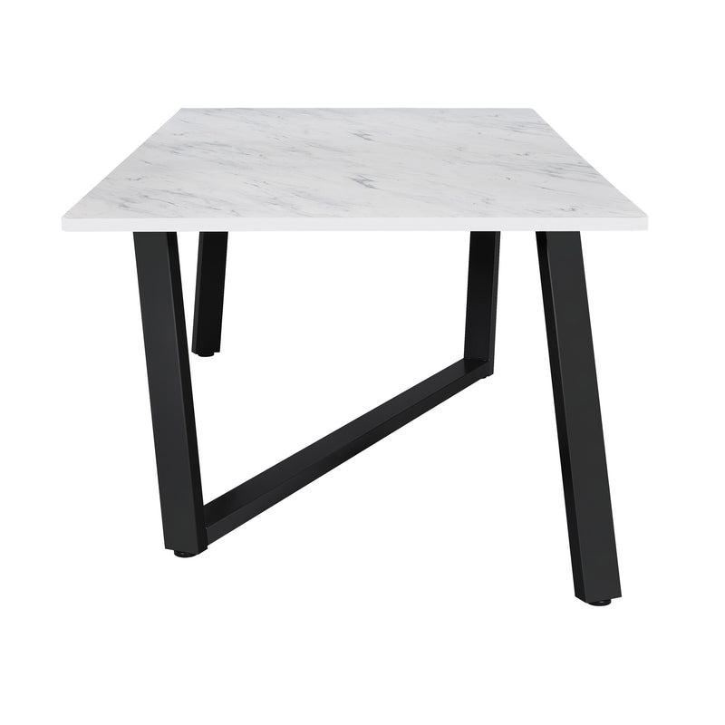 Coaster Furniture Mayer 193781 Rectangular Dining Table - Faux White Marble/Gunmetal IMAGE 4