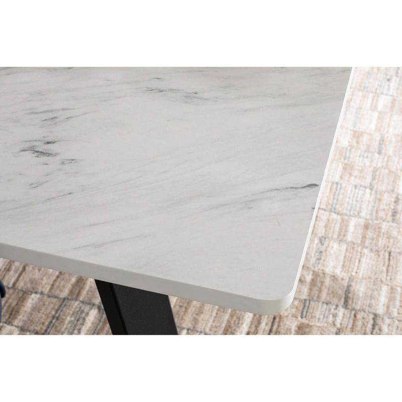 Coaster Furniture Mayer 193781 Rectangular Dining Table - Faux White Marble/Gunmetal IMAGE 7