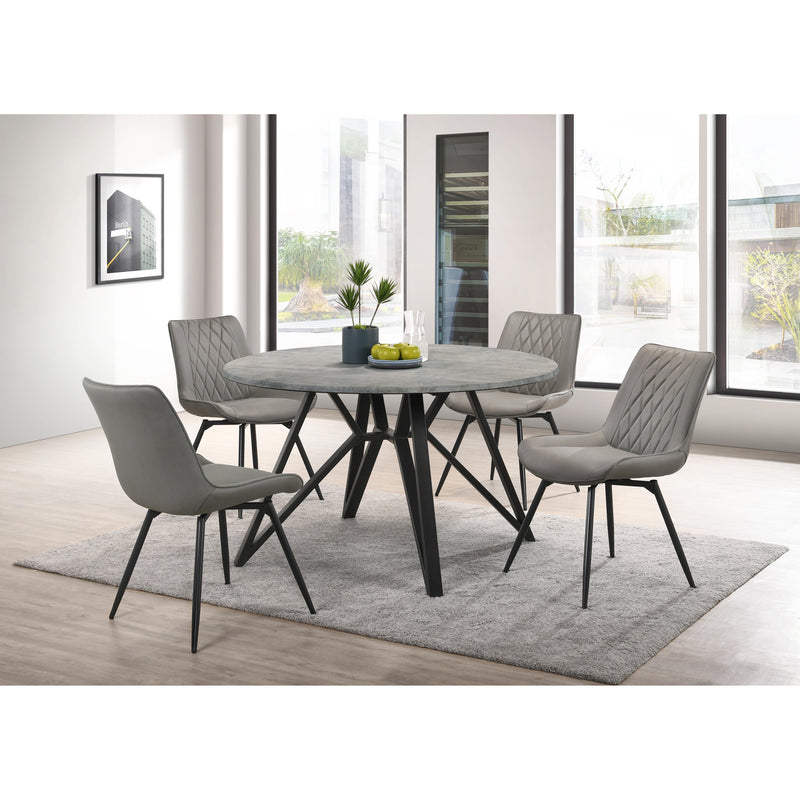 Coaster Furniture Neil 193801 Round Wood Top Dining Table - Concrete/Black IMAGE 5
