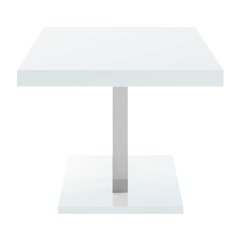 Coaster Furniture Brooklyn 193811 Rectangular Dining Table - White High Gloss/Chrome IMAGE 4