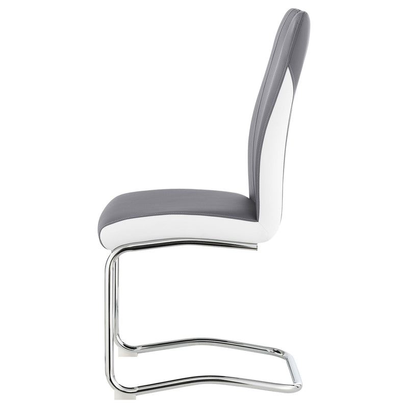 Coaster Furniture Brooklyn 193812 Upholstered Side Chairs With S-Frame - Grey/White IMAGE 4