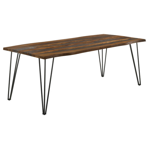 Coaster Furniture Neve 193861 Live-Edge Dining Table with Hairpin Legs - Sheesham Grey/Gunmetal IMAGE 1