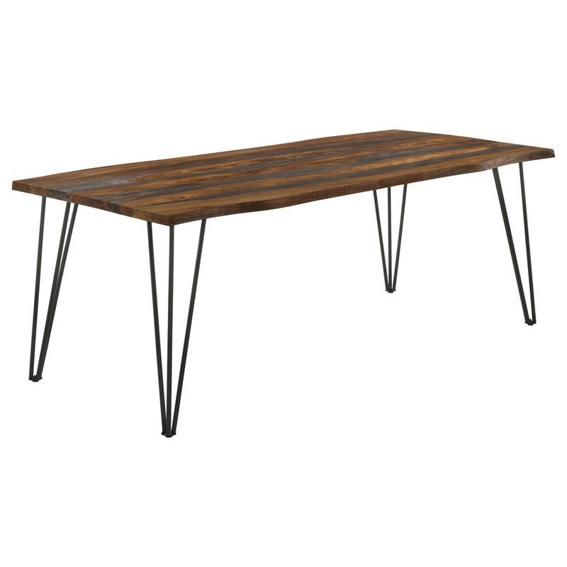 Coaster Furniture Neve 193861 Live-Edge Dining Table with Hairpin Legs - Sheesham Grey/Gunmetal IMAGE 1