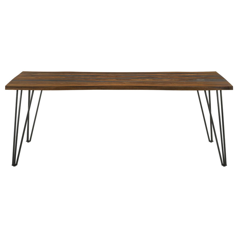 Coaster Furniture Neve 193861 Live-Edge Dining Table with Hairpin Legs - Sheesham Grey/Gunmetal IMAGE 3