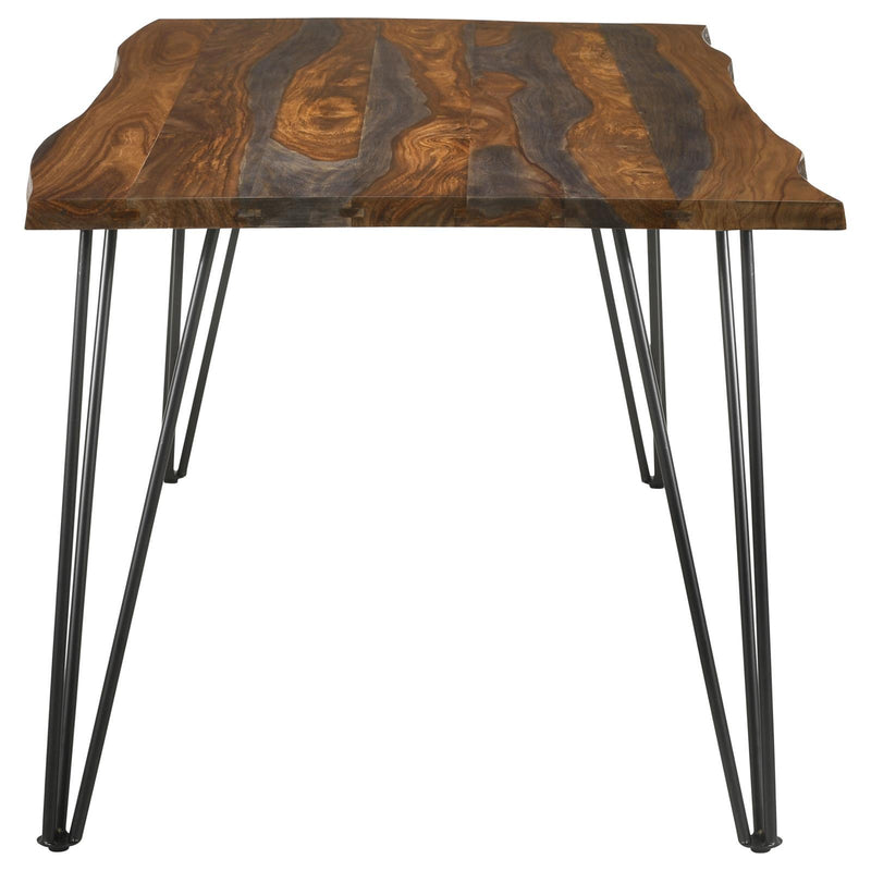 Coaster Furniture Neve 193861 Live-Edge Dining Table with Hairpin Legs - Sheesham Grey/Gunmetal IMAGE 4