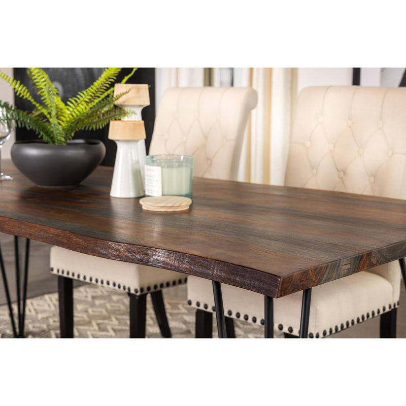 Coaster Furniture Neve 193861 Live-Edge Dining Table with Hairpin Legs - Sheesham Grey/Gunmetal IMAGE 7