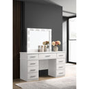 Coaster Furniture Felicity 203507 9-Drawer Vanity Desk with Lighted Mirror - Glossy White IMAGE 2