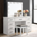 Coaster Furniture Felicity 203507 9-Drawer Vanity Desk with Lighted Mirror - Glossy White IMAGE 3