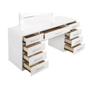 Coaster Furniture Felicity 203507 9-Drawer Vanity Desk with Lighted Mirror - Glossy White IMAGE 4
