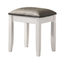 Coaster Furniture Felicity 203507STL Upholstered Vanity Stool - Metallic/Glossy White IMAGE 1