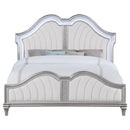 Coaster Furniture Evangeline 223391KE Tufted Upholstered Platform Eastern King Bed - Ivory/Silver Oak IMAGE 3