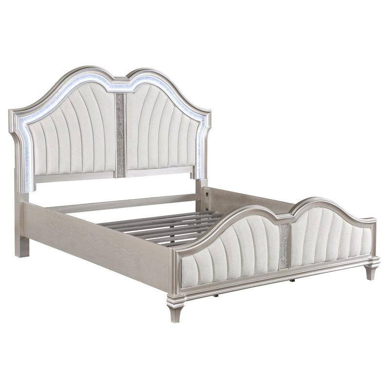 Coaster Furniture Evangeline 223391KW Tufted Upholstered Platform California King Bed - Ivory/Silver Oak IMAGE 5