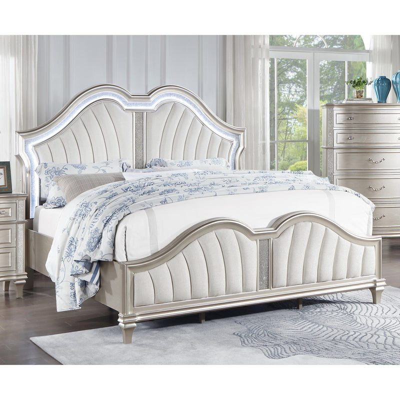 Coaster Furniture Evangeline 223391Q Tufted Upholstered Platform Queen Bed - Ivory/Silver Oak IMAGE 11