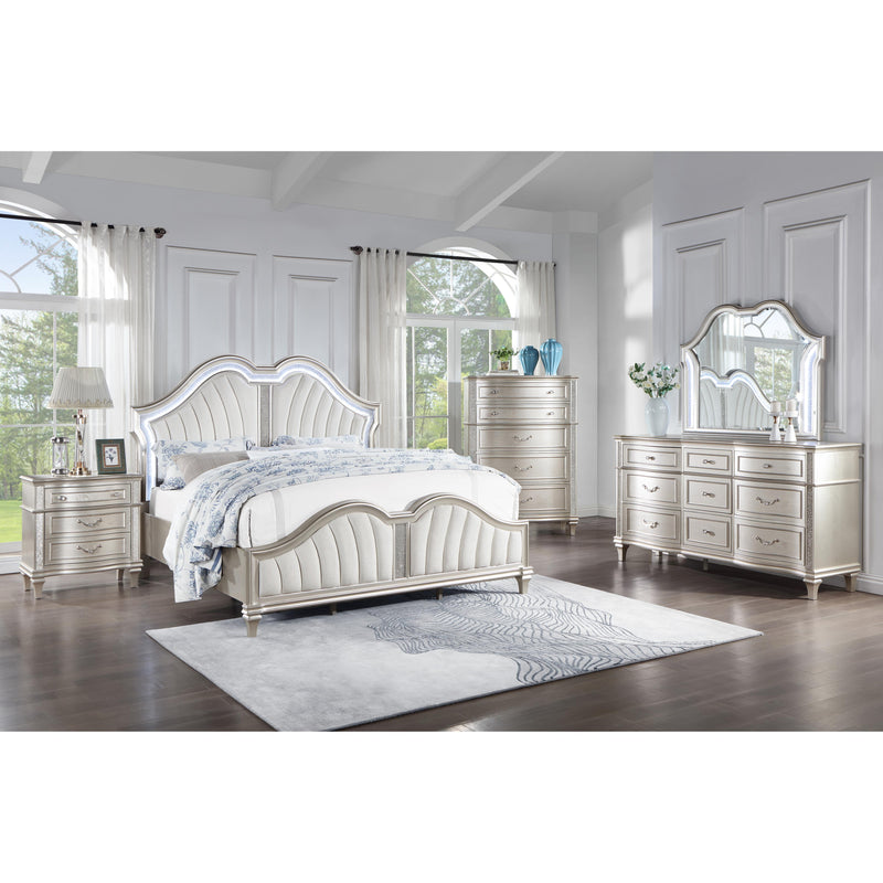 Coaster Furniture Evangeline 223391Q Tufted Upholstered Platform Queen Bed - Ivory/Silver Oak IMAGE 8